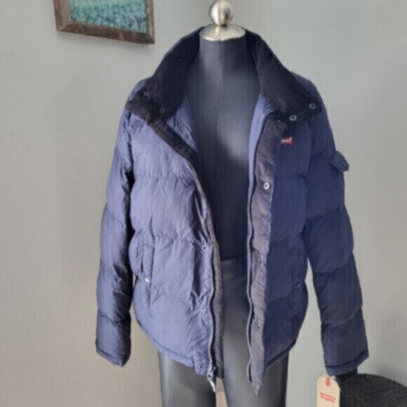 Levi’s Winter Bubble  Puffer Coat Blue Men's  Sz Small - Picture 7 of 14